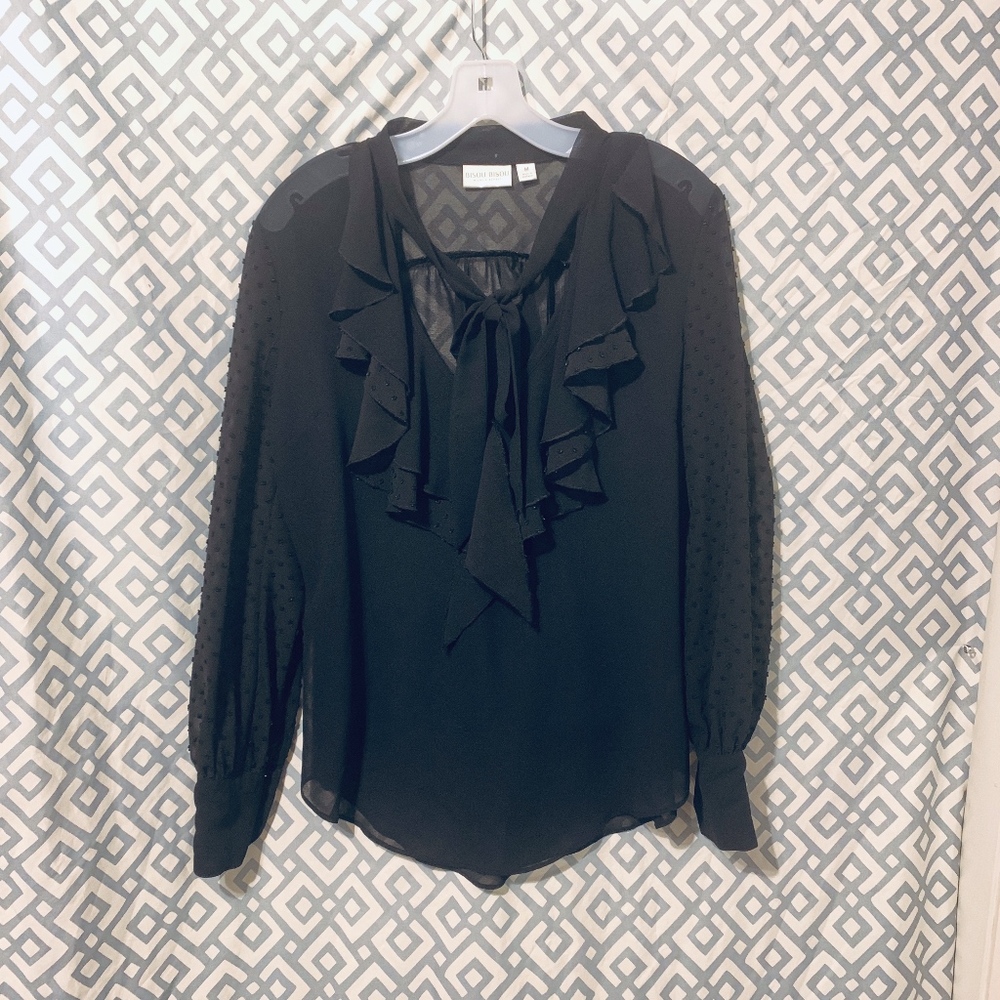 Bisou Bisou Black Sheer Blouse